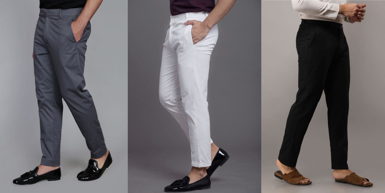 formal pants with casual shoes